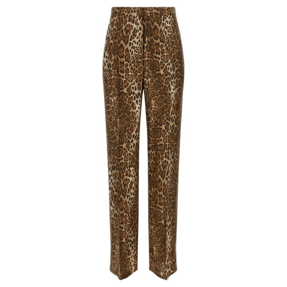 Max Mara Brown Silk Casual Women's Pants